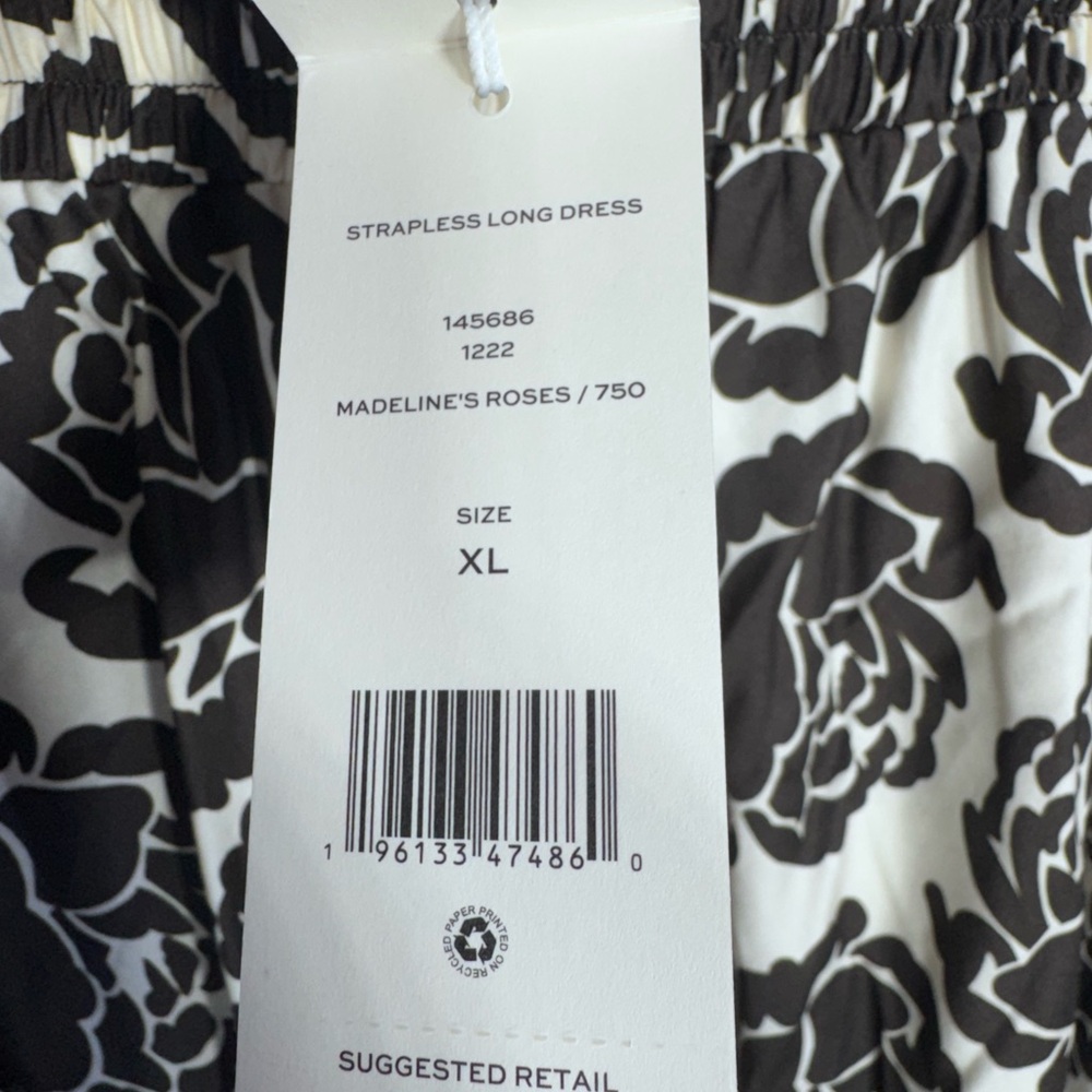 Tory Burch Strapless Long Dress Madeline’s Roses XL - Picture 5 of 6